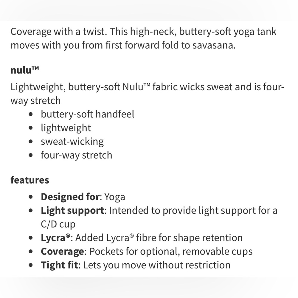 Lululemon Nulu Twist-Back Yoga Tank Top *Light Support, C/D Cups Auric Gold Sz 4 - Picture 8 of 8